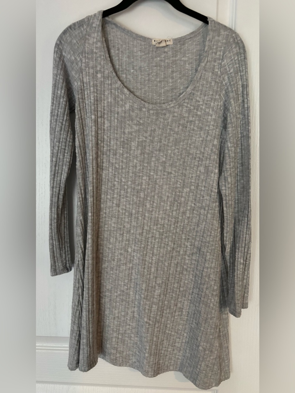 Billabong SUPER SOFT Gray ribbed long sleeve dress, size M , BNWOT